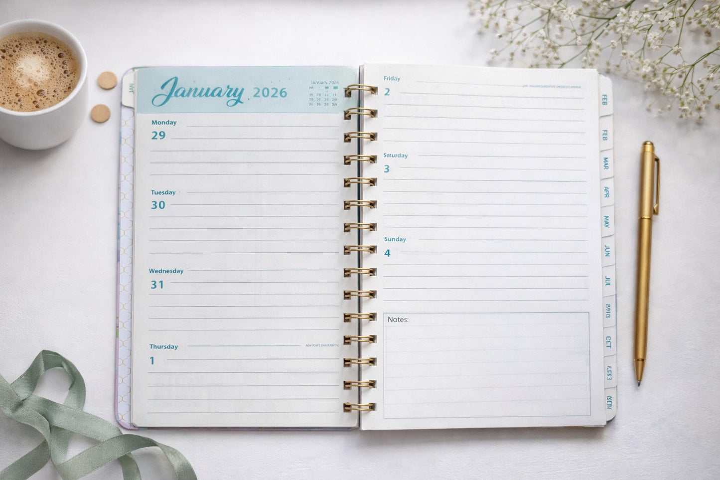 2026 Weekly & Monthly A5 Planner