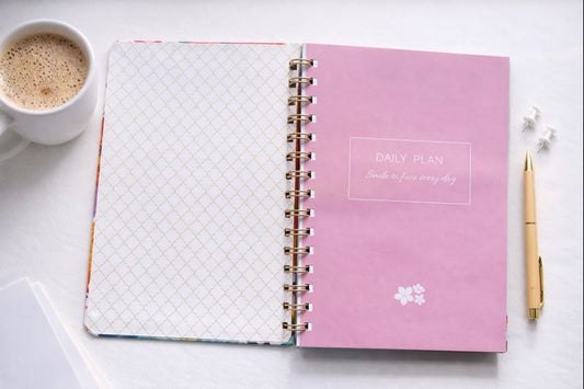 Daily Planner - 52-Week Floral Spiral Notebook (A5) Undated