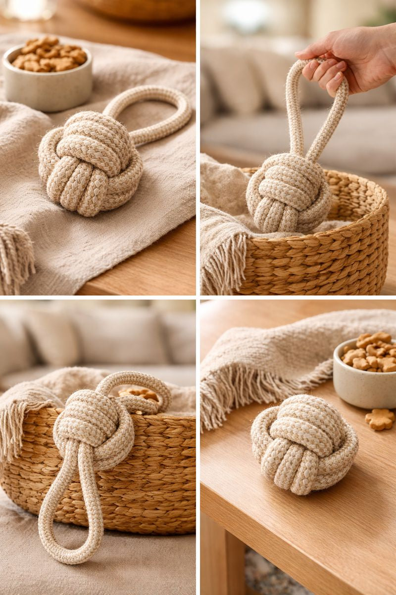 Natural Cotton Rope Toys for Dogs - Monkey Fist Collection