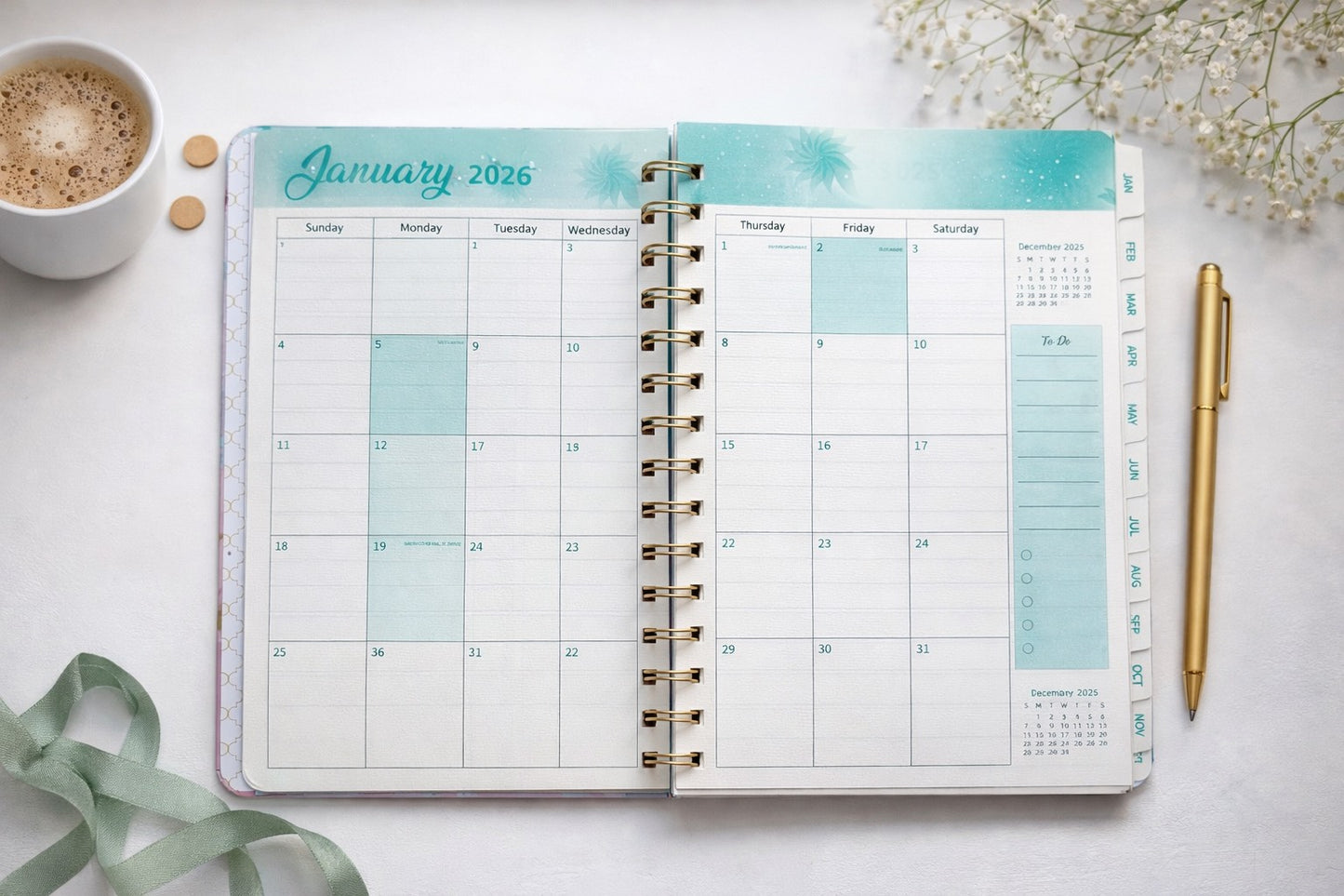 2026 Weekly & Monthly A5 Planner